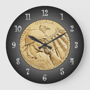 Oglala Sioux Code Talkers Bronze Medal ~ Large Clock