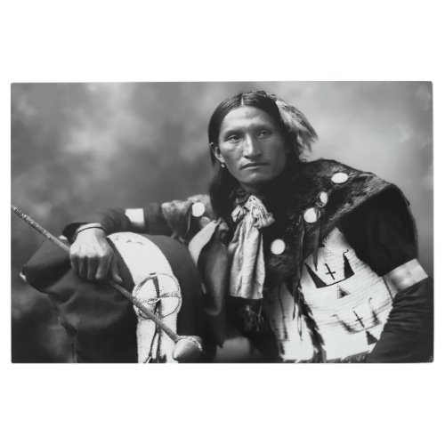 Oglala Sioux Warrior Eddie Plenty Holes c 1899 Metal Print
