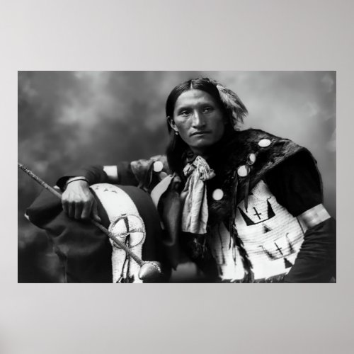Oglala Sioux Warrior Eddie Plenty Holes c 1899 Poster