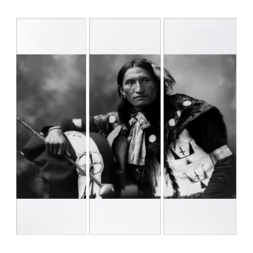 Oglala Sioux Warrior Eddie Plenty Holes c 1899 Triptych