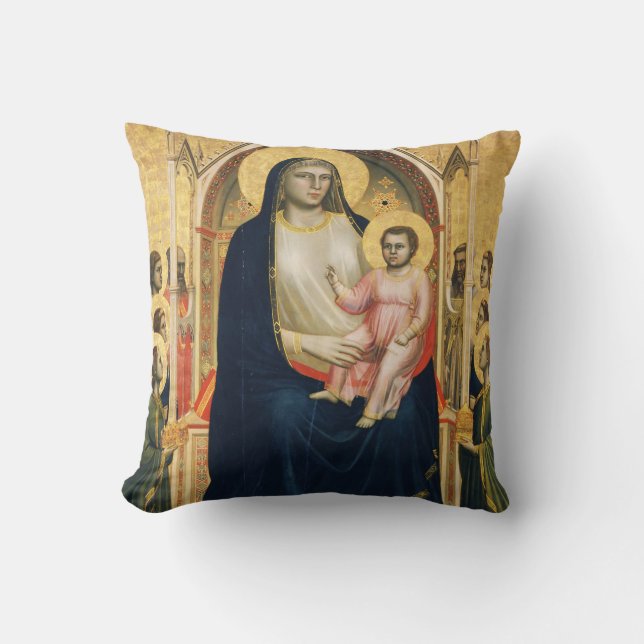 Ognissanti Madonna, Giotto, 1306-1310 Throw Pillow (Front)