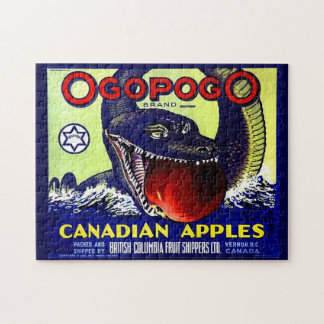 Ogopogo Canadian apples fruit crate label Jigsaw Puzzle