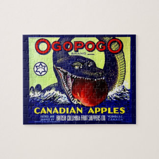 Ogopogo Canadian apples fruit crate label Jigsaw Puzzle