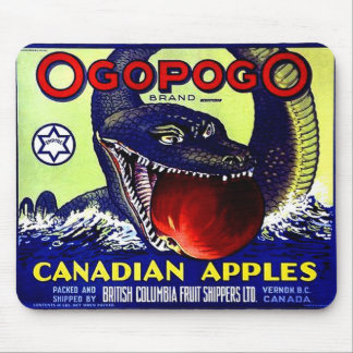 Ogopogo Canadian apples fruit crate label Mouse Pad