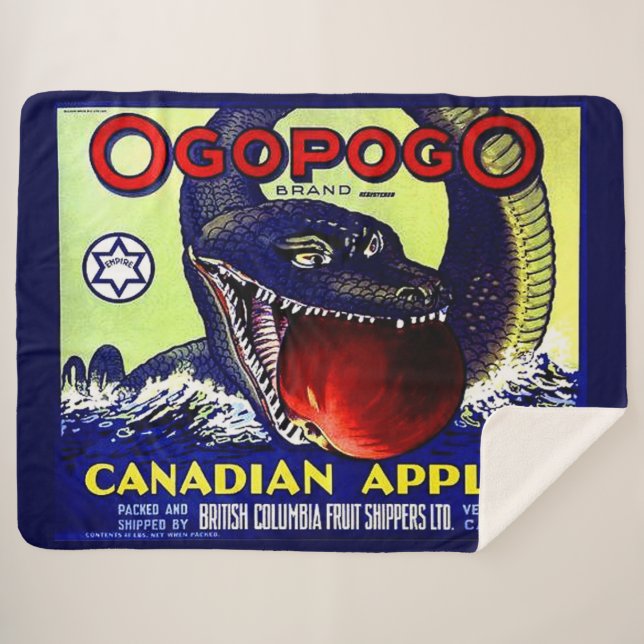 Ogopogo Canadian apples fruit crate label print Sherpa Blanket (Front (Horizontal))