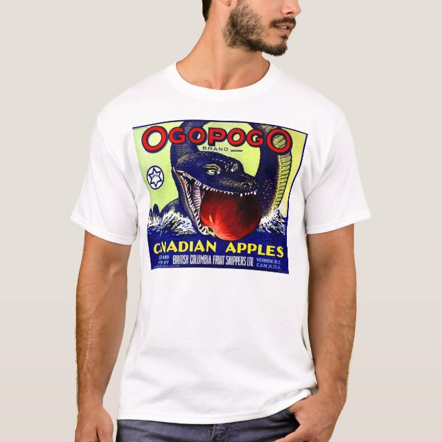 Ogopogo Canadian apples fruit crate label T-Shirt (Front)