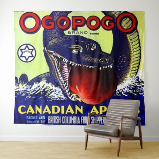 Ogopogo Canadian apples fruit crate label Tapestry