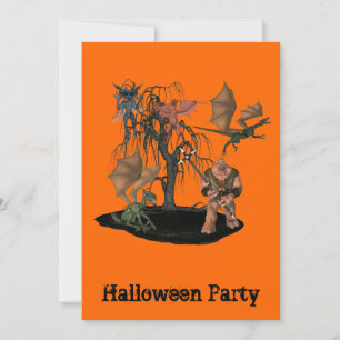 Ogre Goblins Monsters Halloween Invitation