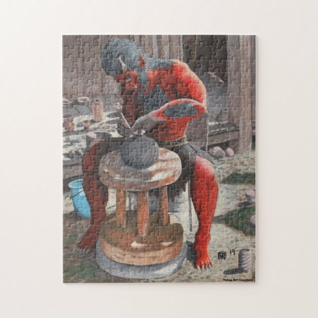 Ogre Using Pottery Wheel Medium Jigsaw Puzzle (Vertical)