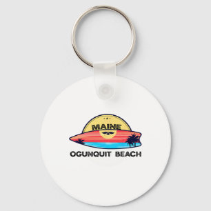 Ogunquit Beach Maine Surfboard Beach Surfing Keychain