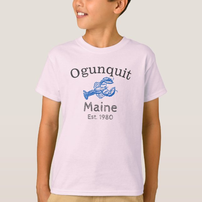 Ogunquit Maine Blue Lobster Shirt, boy's 2 T-Shirt (Front)