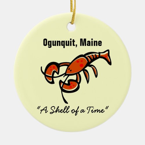 Ogunquit Maine Lobster Ceramic Ornament