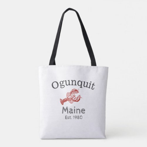 Ogunquit Maine Lobster Tote Bag Red