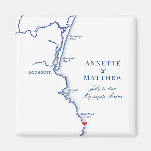 Ogunquit Maine Map Elegant Wedding Favor Magnet