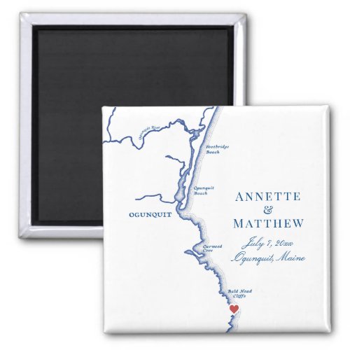 Ogunquit Maine Map Elegant Wedding Favor Magnet