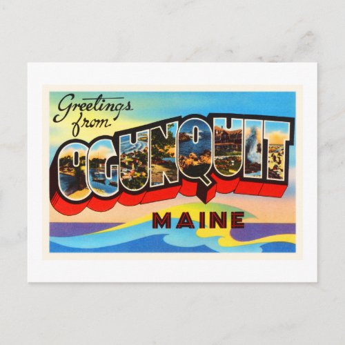 Ogunquit Maine ME Old Vintage Travel Souvenir Postcard