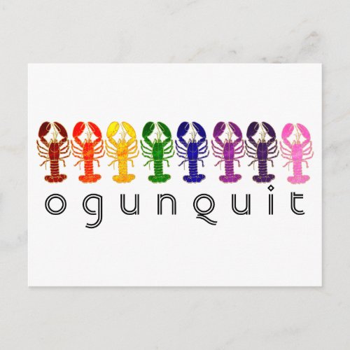 Ogunquit Maine Rainbow Lobsters Postcard