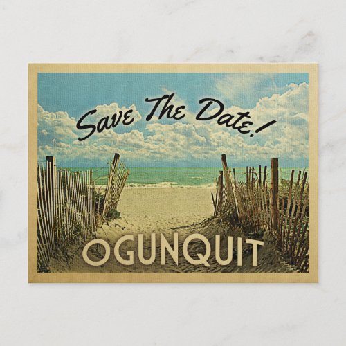 Ogunquit Maine Save The Date Vintage Nautical Announcement Postcard