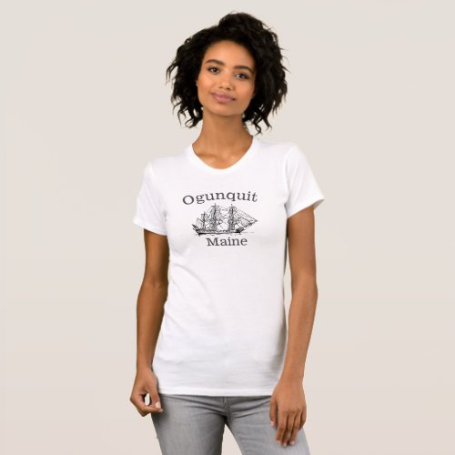 Ogunquit Maine Tall Ship Shirt womens T_Shirt