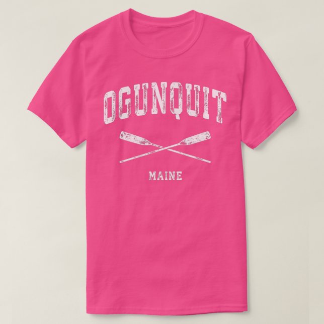 Ogunquit Maine Vintage Nautical Crossed Oars  T-Shirt (Design Front)