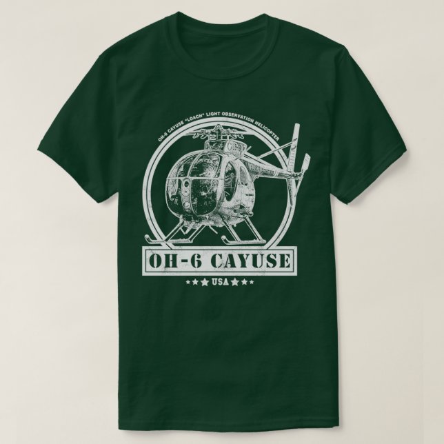 OH6 Loach Cayuse Helicopter  T-Shirt (Design Front)