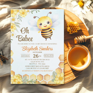 Oh Babee, Baby shower with Cute Wild bee Invitation