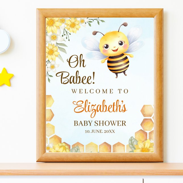 Oh Babee, Baby shower with Wild bee Poster (Creator Uploaded)