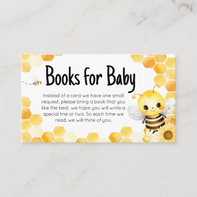 Oh Babee Bee Baby Shower Books for Baby Enclosure Card (Front)
