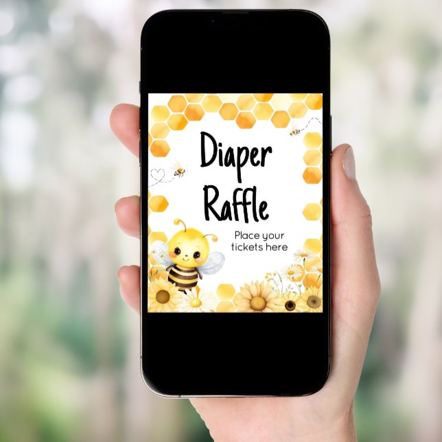 Oh Babee Bee Baby Shower Diaper Raffle Poster (Front Digital)