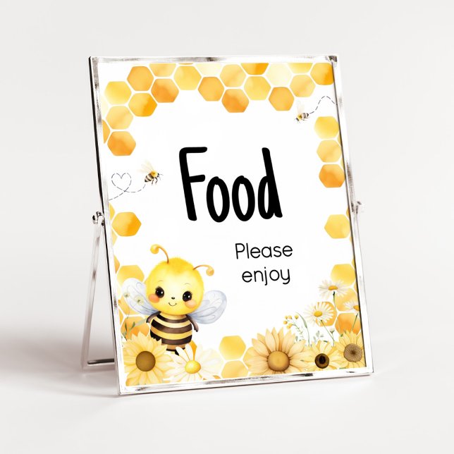 Oh Babee Bee Baby Shower Food Poster (Oh Babee Baby Shower Food Sign)