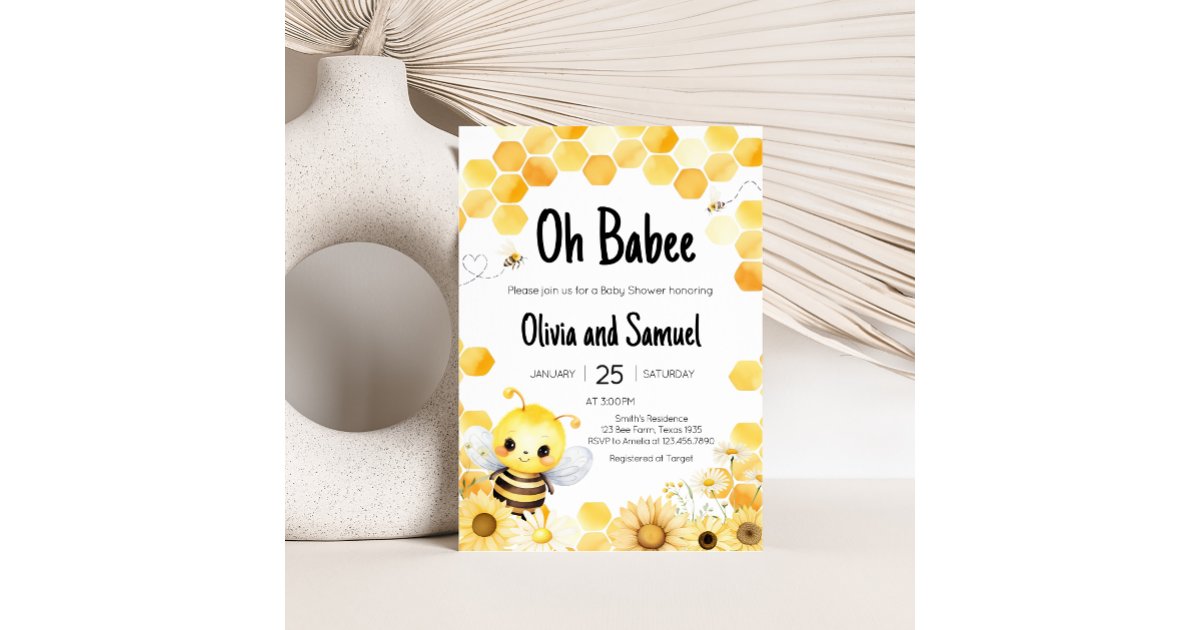 Oh Babee Bee Baby Shower Invitation