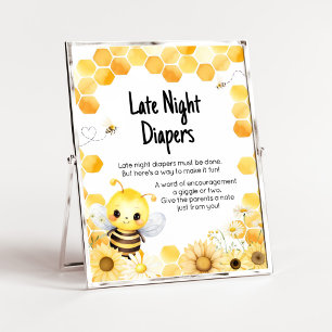 Oh Babee Bee Baby Shower Late Night Diapers Poster