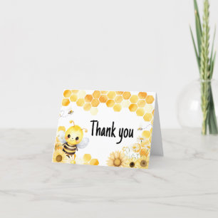 Oh Babee Bee Baby Shower Letterpress Thank You Card