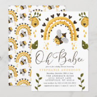 Oh Babee Bee Honeycomb Bumblebee Baby Shower Invitation