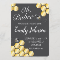 Oh Babee! Bee Themed Baby Shower Invitation