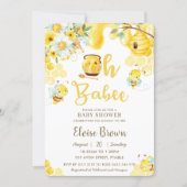 Oh Babee Bees Yellow Gender Neutral Baby Shower   Invitation (Front)