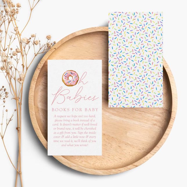 Oh Babies Donut Sprinkle Baby Shower Book Request Enclosure Card (Creator Uploaded)