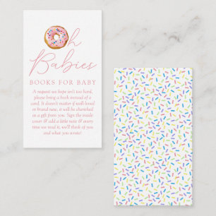 Oh Babies Donut Sprinkle Baby Shower Book Request Enclosure Card