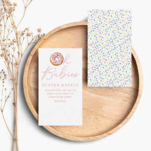 Oh Babies Donut Sprinkle Baby Shower Diaper Raffle Enclosure Card