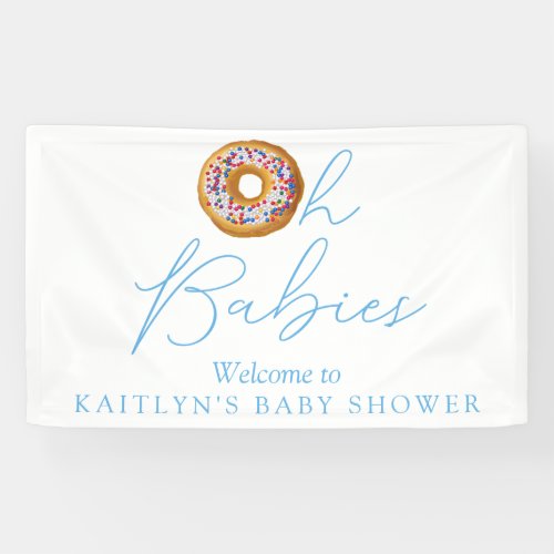 Oh Babies Donut Sprinkle Twin Baby Shower Welcome Banner