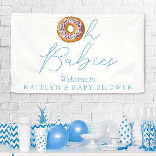 Oh Babies Donut Sprinkle Twin Baby Shower Welcome Banner