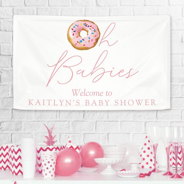 Oh Babies Donut Sprinkle Twin Baby Shower Welcome Banner (Creator Uploaded)