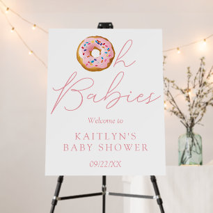 Oh Babies Donut Sprinkle Twin Baby Shower Welcome Foam Board