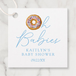 Oh Babies Donut Sprinkle Twin Boys Baby Shower Favor Tags