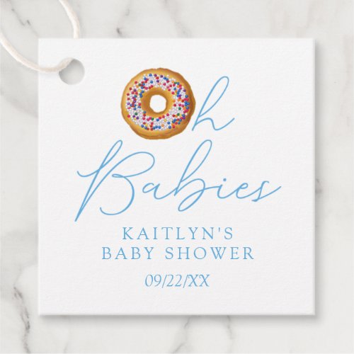 Oh Babies Donut Sprinkle Twin Boys Baby Shower Favor Tags