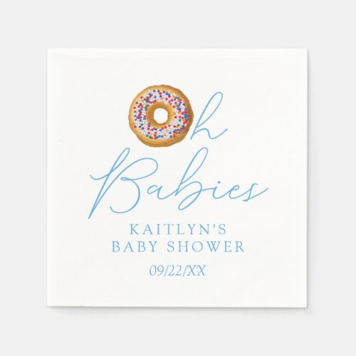 Oh Babies Donut Sprinkle Twin Boys Baby Shower Napkins