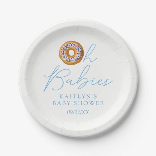 Oh Babies Donut Sprinkle Twin Boys Baby Shower Paper Plates