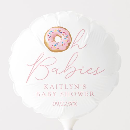 Oh Babies Donut Sprinkle Twin Girls Baby Shower Balloon