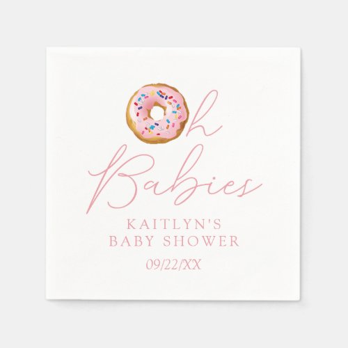 Oh Babies Donut Sprinkle Twin Girls Baby Shower Napkins