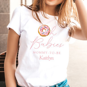 Oh Babies Donut Sprinkle Twin Girls Baby Shower T-Shirt
